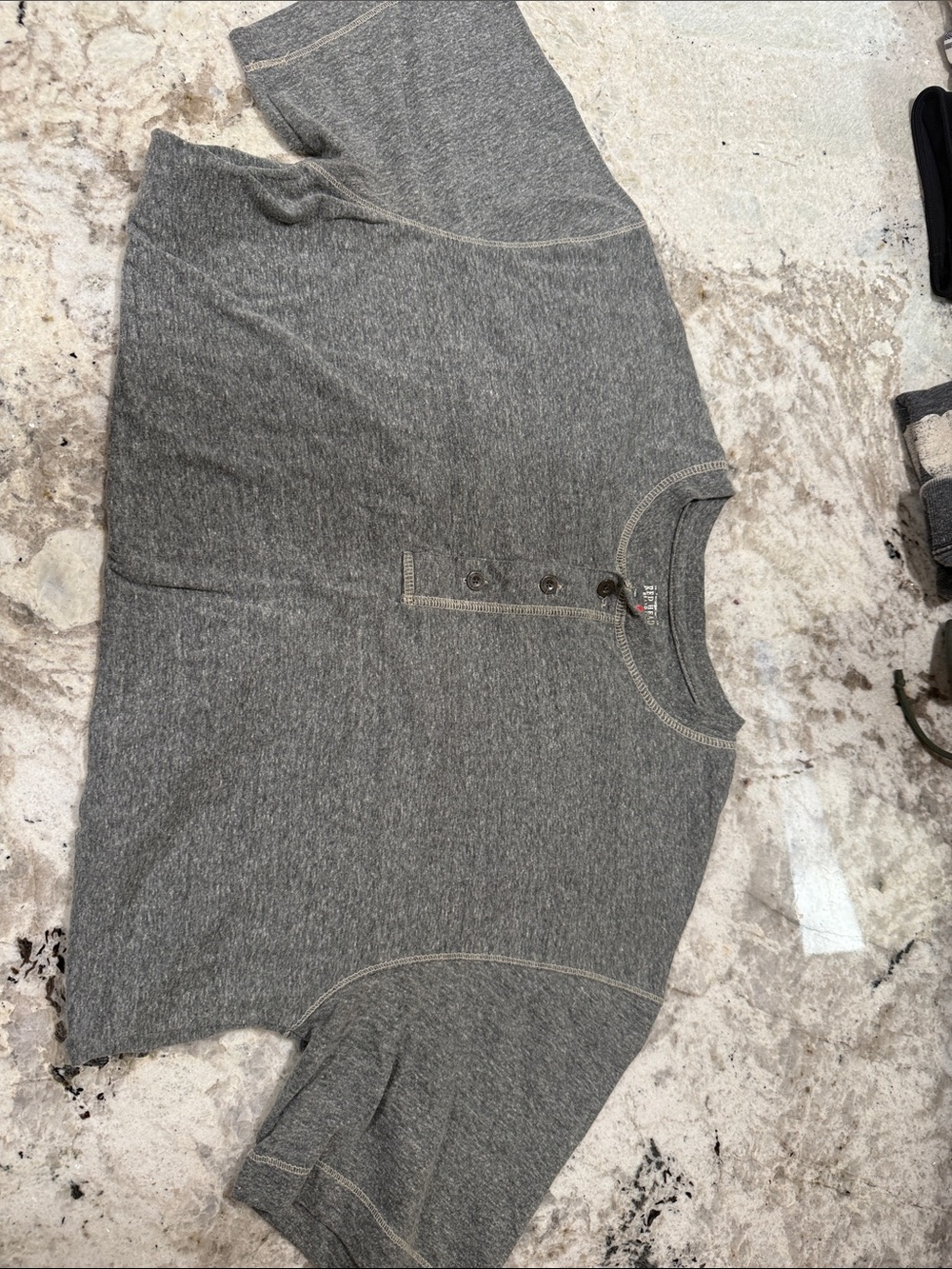 RedHead Heather Gray Short-Sleeve Henley Tee